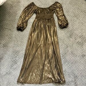 NSR Shimmering Gold Long Sleeve Dress